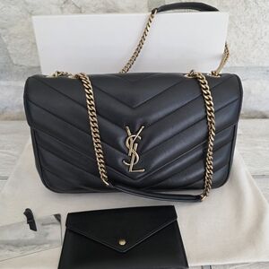 Yves Saint Laurent LOULOU medium in MATELASSÉ Black Shoulder Bag NEW MODEL